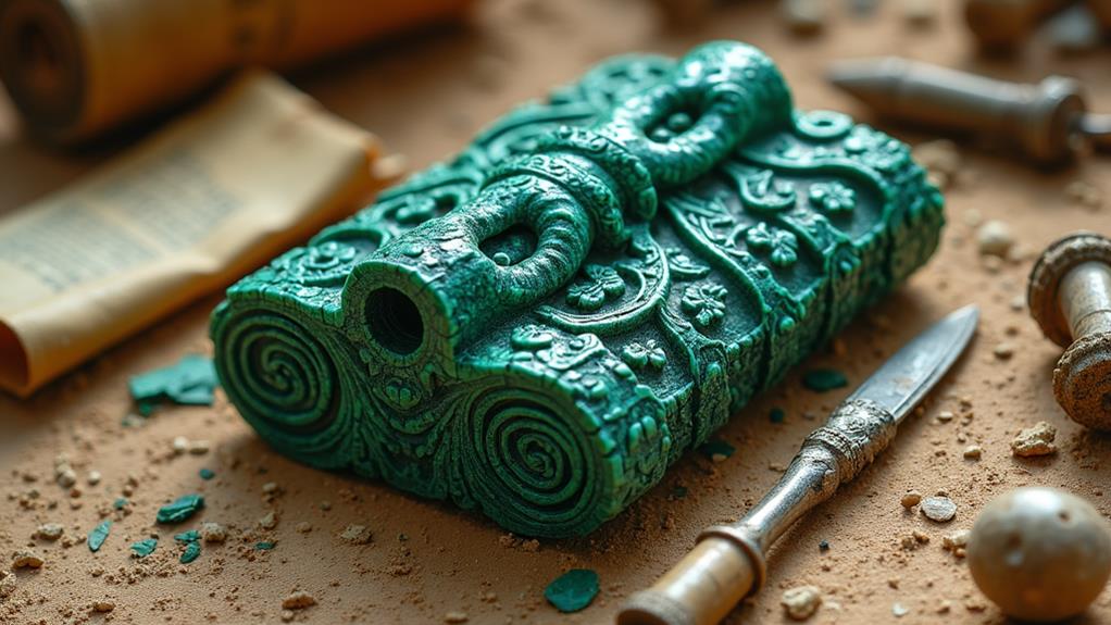 ancient malachite artifacts unearthed
